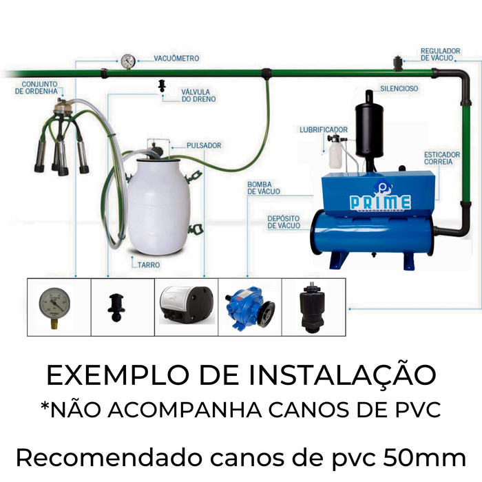 Ordenhadeira Prime Balde ao Pé BV 300 litros - Motor 1 cv
