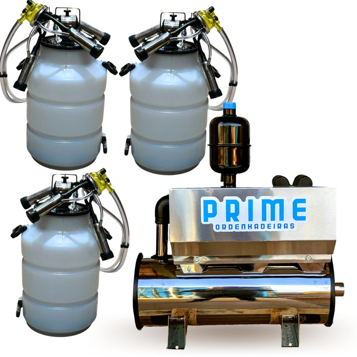 Ordenhadeira Inox Prime Balde ao Pé BV 450 litros - Motor 2 cv - De 1 a 4 conjuntos