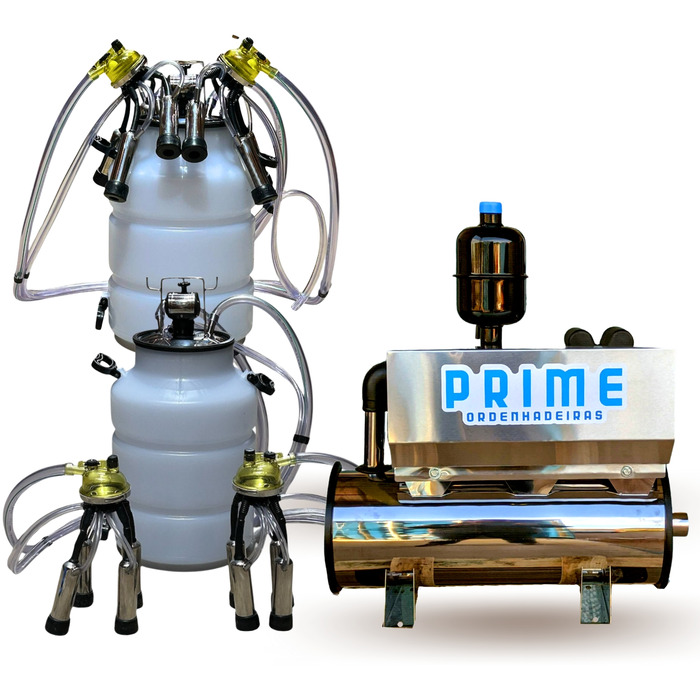 Ordenhadeira Inox Prime Balde ao Pé BV 450 litros - Motor 2 cv - De 1 a 4 conjuntos