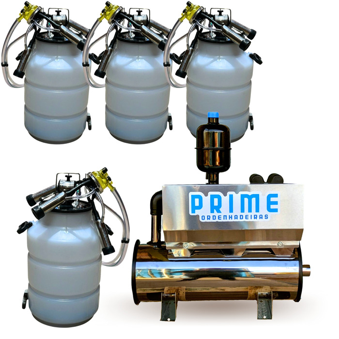 Ordenhadeira Inox Prime Balde ao Pé BV 450 litros - Motor 2 cv - De 1 a 4 conjuntos