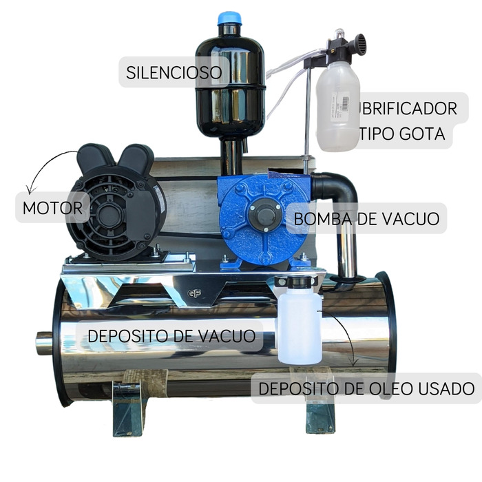 Ordenhadeira Inox Prime Balde ao Pé BV 600 litros - Motor 2 cv - De 1 a 5 conjuntos