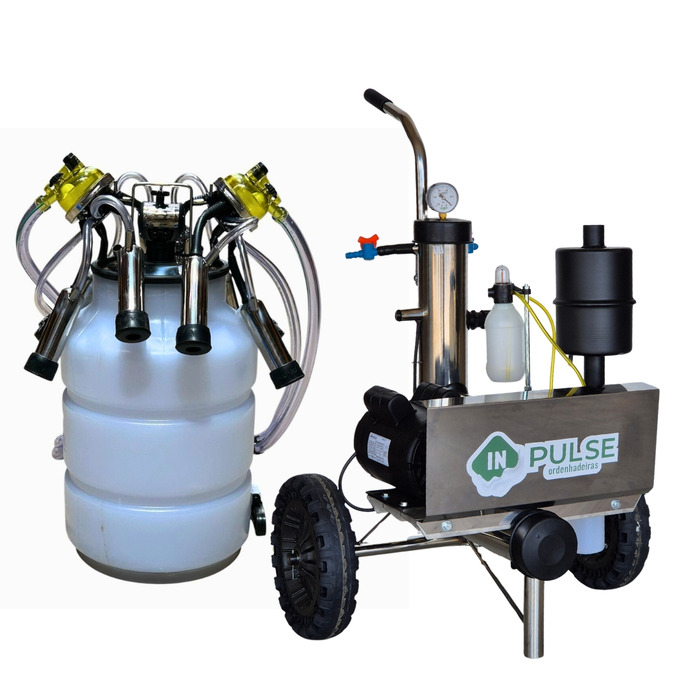 Ordenhadeira Móvel Inox In Pulse - BV 450 - Motor 2 cv - 1 a 4 conjuntos